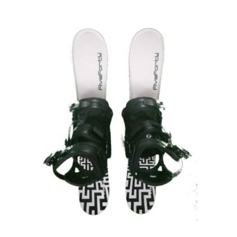 Snowblades and 3 Strap Snowboard Bindings White and Black 75 cm 2020