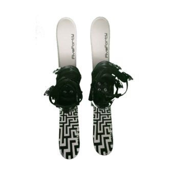 Snowblades and Snowboard Bindings with Risers White and Black 90 cm