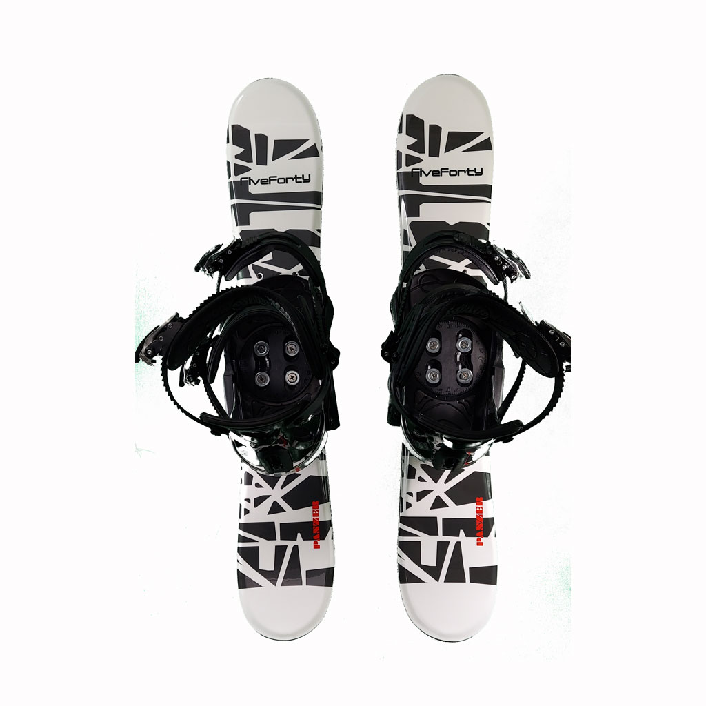 Snowblades and 3 Strap Snowboard Bindings White and Black 75 cm 2023