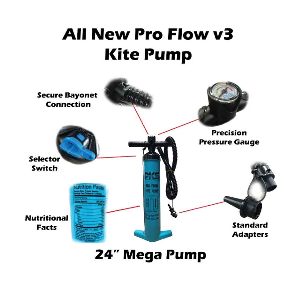 PKS Pro Flow V3 MEGA Kite Pump 24" Specs