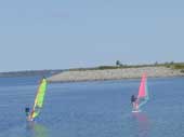 windsurfing lesson on water